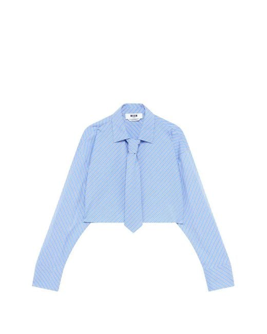 MSGM Gestreept Blouse in het Blue