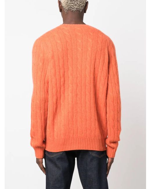 Polo Ralph Lauren Orange Pull En Maille Torsadée for men