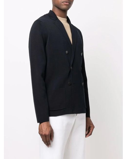 Drumohr Blue Double-Breasted Button Blazer for men