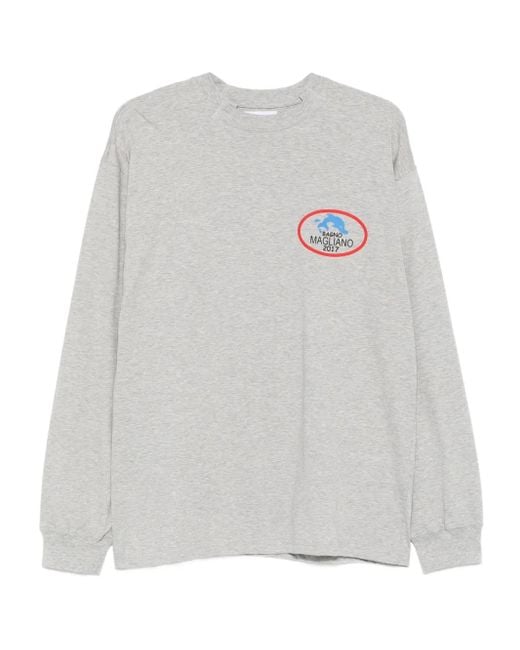 Felpa A Maniche Lunghe Con Logo di Magliano in White da Uomo