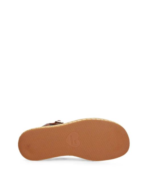 Love Moschino Natural Heart-Plaque Platform Sandals