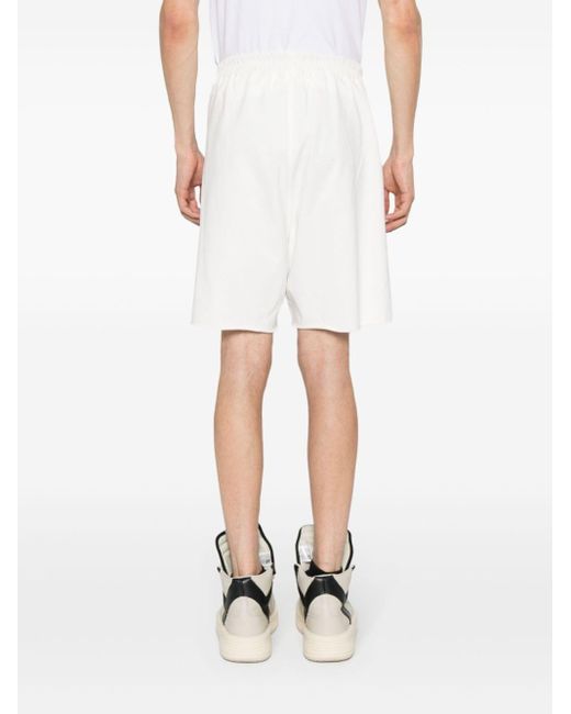 Rick Owens White Jersey Track Shorts for men