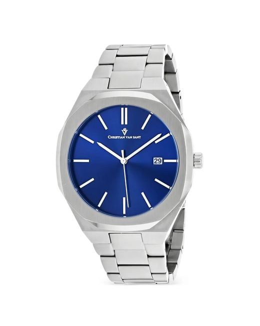 Christian Van Sant Blue Octavius 42Mm Watch for men