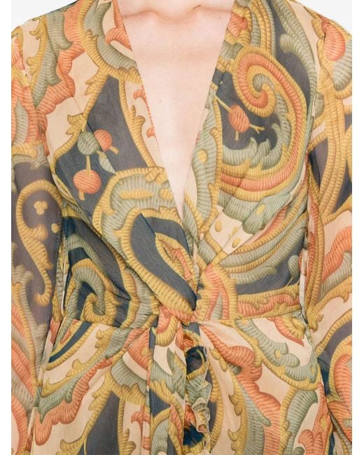 Etro Natural Luxurious Silk Mini Dress