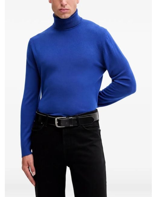 Benetton Blue Turtleneck Sweater for men