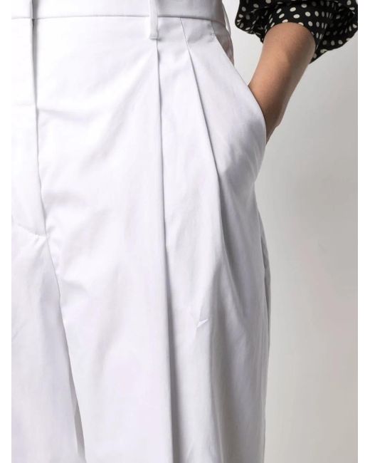 Pantalones De Talle Alto Ajustados N°21 de color White