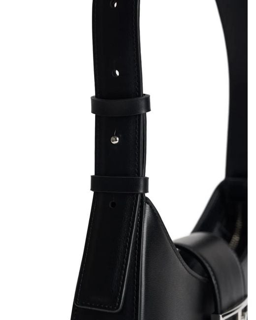 ARMANI EXCHANGE Black Logo-Plaque Shoulder Bag