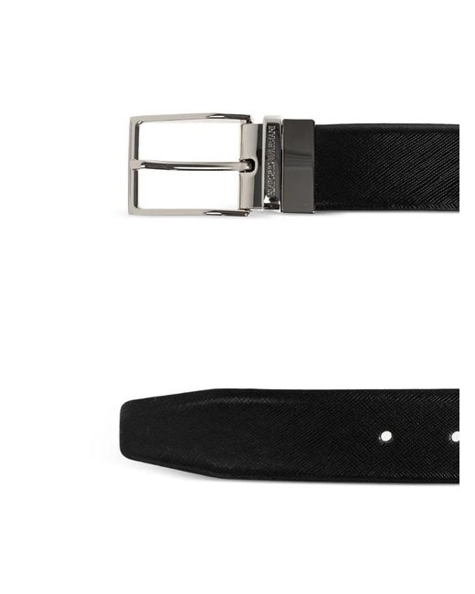Emporio Armani White Leather Belt for men