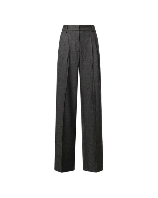 ANDAMANE Black Pleated Tailored Trousers