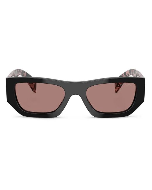 Prada Brown Geometric-Frame Sunglasses