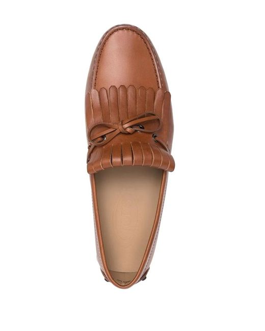 Tod's Brown Fringe Detail Loafers for men