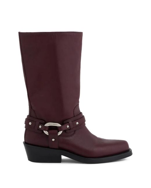 Rabanne Purple Xl Link Biker Boots