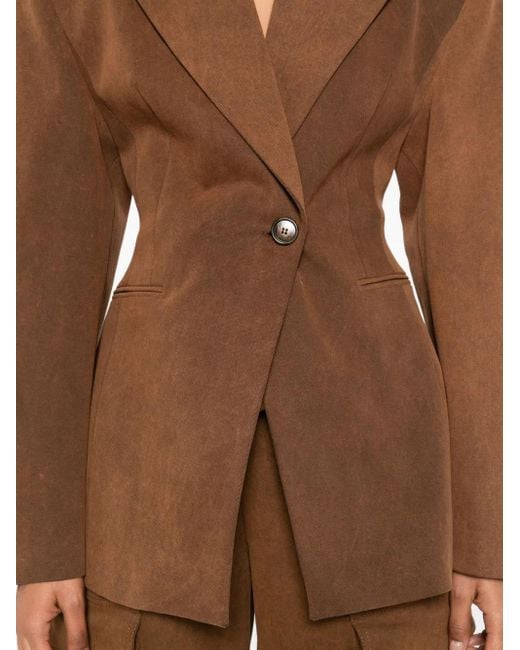 ANDAMANE Brown Single-Breasted Blazer