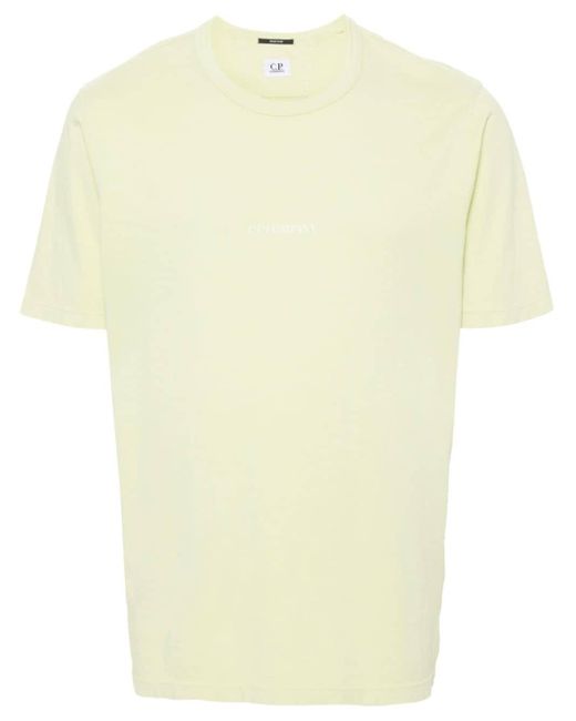 C P Company Yellow Logo-print Cotton T-shirt for men