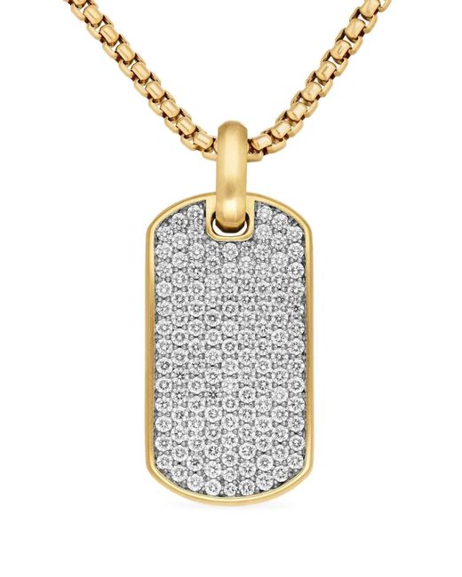 David Yurman Metallic 18Kt Chevron Diamond Tag (35Mm) for men