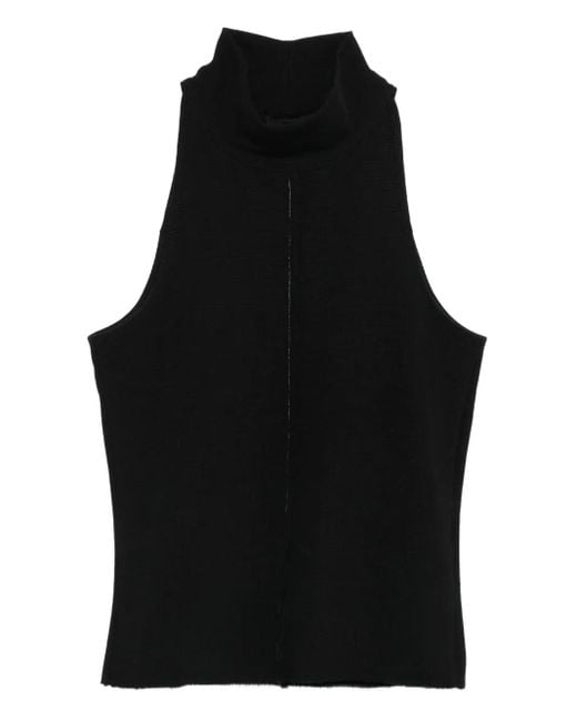 Thom Krom Black High-Neck Sleeveless Top