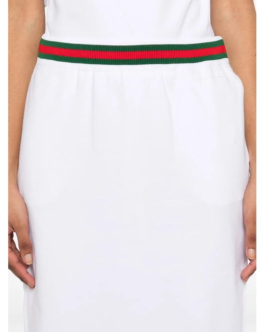 Gucci Rok Met Web-Streep in het White