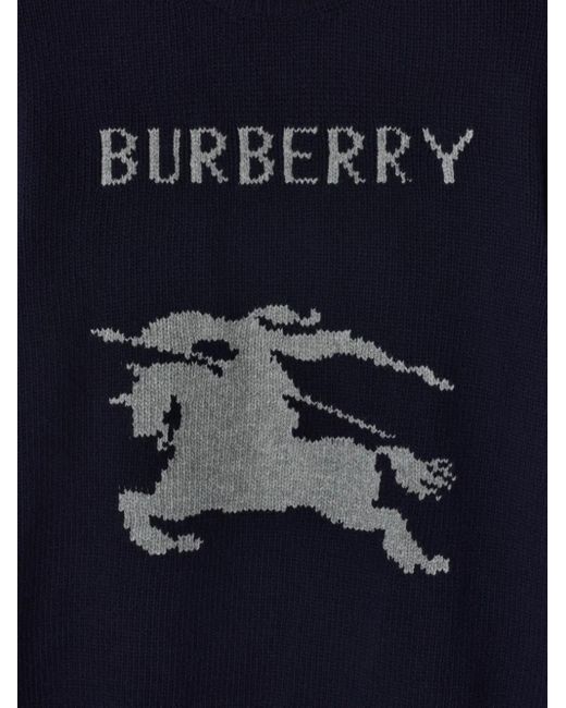 Burberry Blue Equestrian Knight-Motif Sweater for men