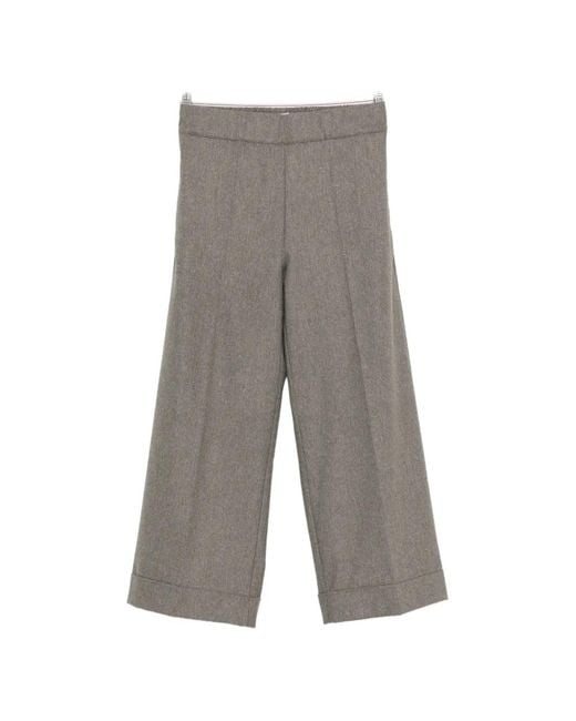 D.exterior Gray Pressed-Crease Turned-Up Trousers