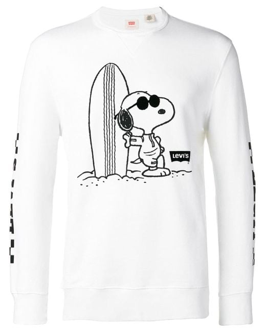 Levi's White Surf Snoopy Sweater for men
