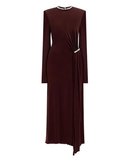 David Koma Embellished Side-split Midi Dress Purple
