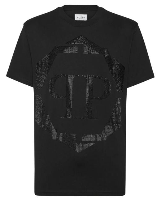 T-Shirt À Logo Strassé Philipp Plein pour homme en coloris Black