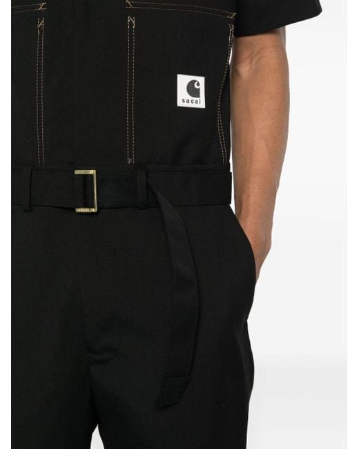 Sacai Black X Carhartt Wip Suiting Bonding Jumpsuit for men