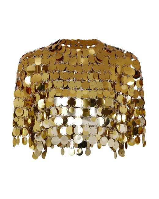 Rabanne Metallic Cropped-Top mit Kettengeflecht