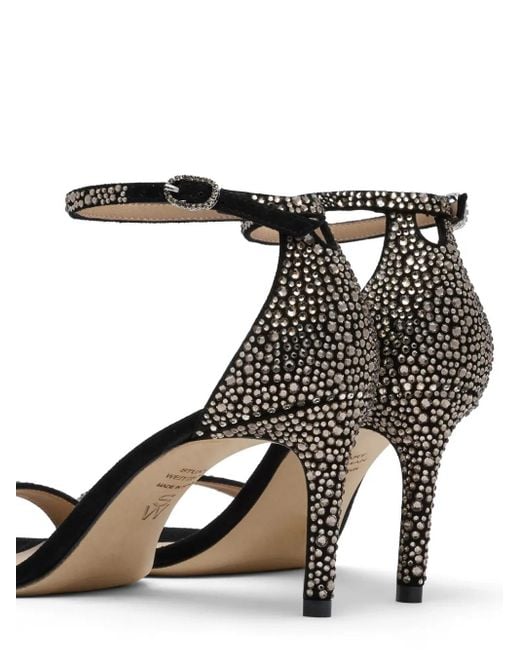 Stuart Weitzman Black Nudist Shine Sandalen 75mm