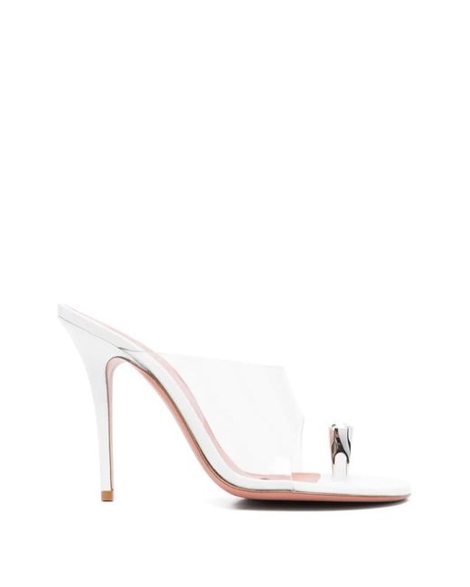 AMINA MUADDI White Justine Crystal-Embellished Sandals