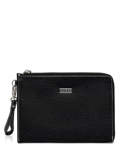 Guess Black Logo-Plaque Wallet for men