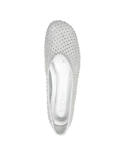 Forte_forte White Embellished Ballet Flats