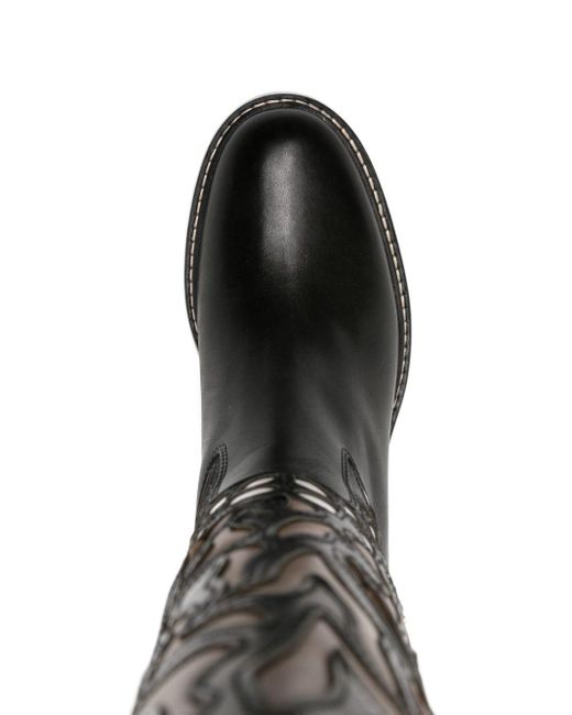 Chloé Black Mallo 60mm Leather Boots