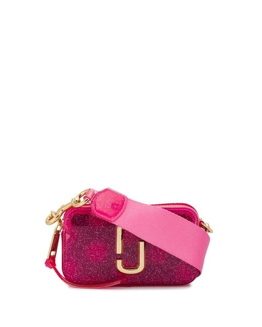 Marc Jacobs Snapshot Crossbody Tas Met Glitters in het Pink