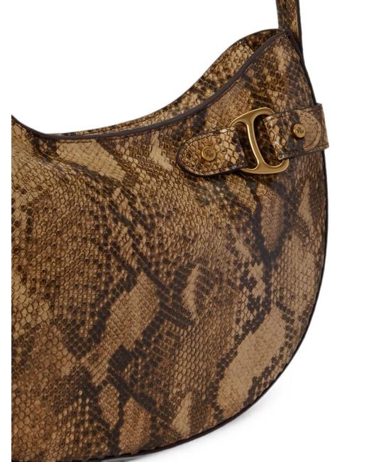Ralph Lauren Metallic Large Tasha Python-Embossed Shoulder Bag