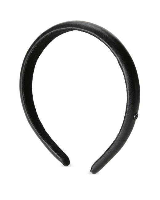 Maison Michel Black Leather Headband