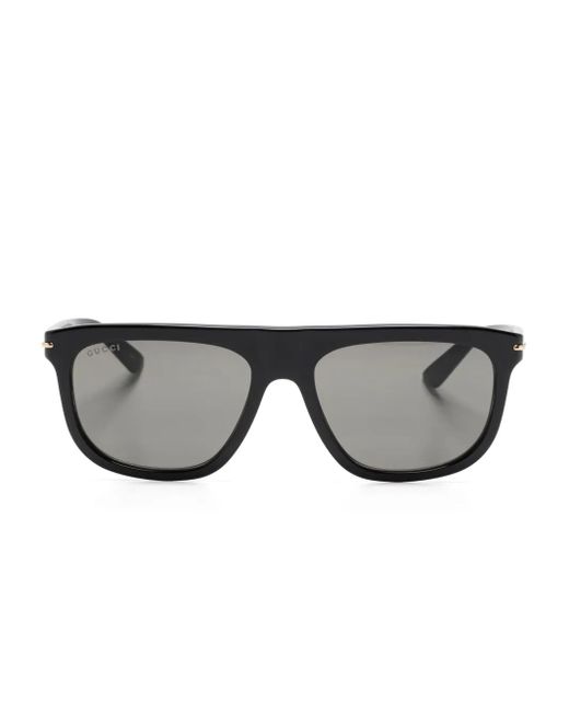 Gucci Gray Oval-Frame Sunglasses for men