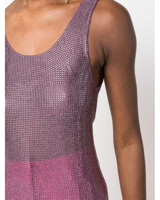 GIUSEPPE DI MORABITO ビジュートリム タンクトップ Purple