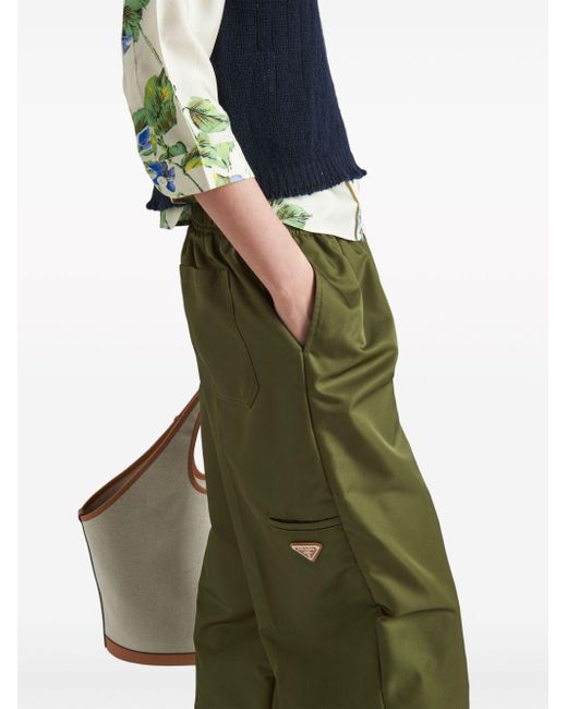 Pantalon Re-Nylon à coupe droite Prada en coloris Green