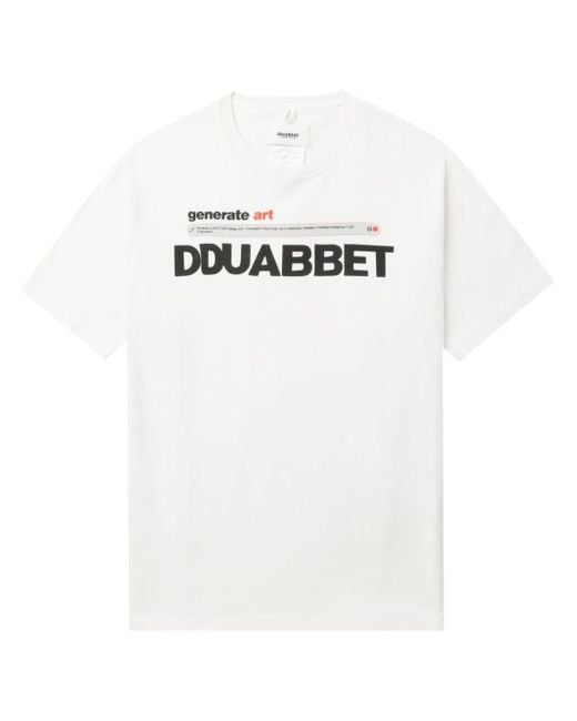 Camiseta con texto estampado Doublet de hombre de color White