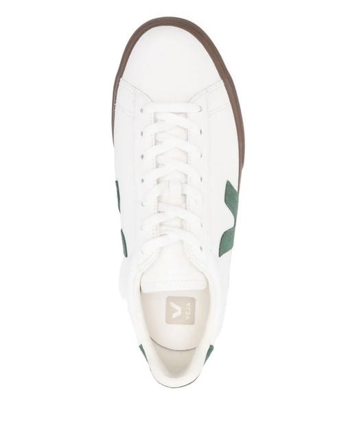 Veja White Campo Leather Cyprus Bark Sneakers