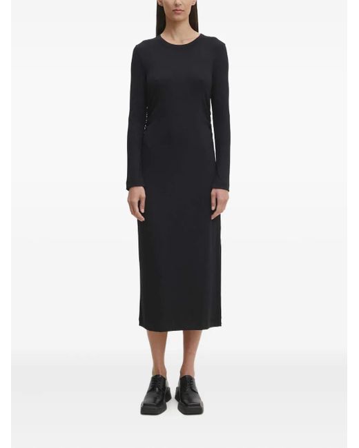 Marc O' Polo Black Langärmeliges Midikleid Mit Seitenverdrehung