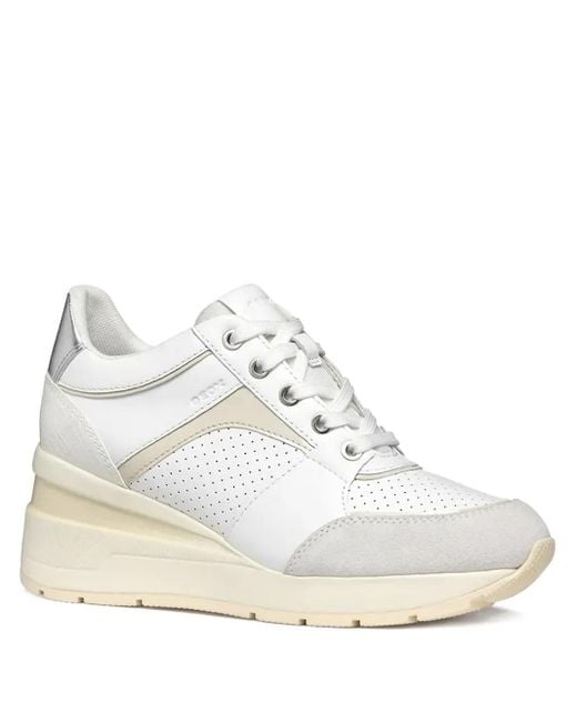 Geox White Perforated Sneakers
