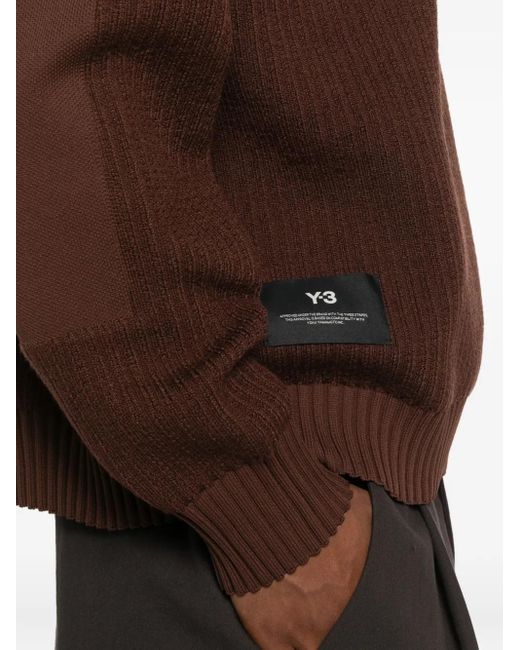 Y-3 Ribgebreide Trui in het Brown voor heren