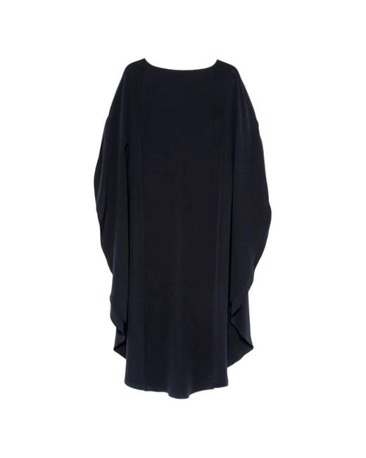 Gianluca Capannolo Blue Boat Neck Draped Dress