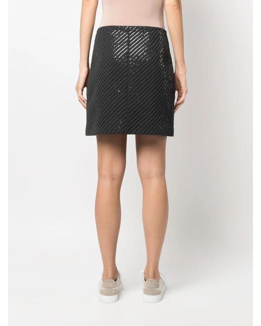 Brunello Cucinelli Black Sequin Embellished Mini Skirt