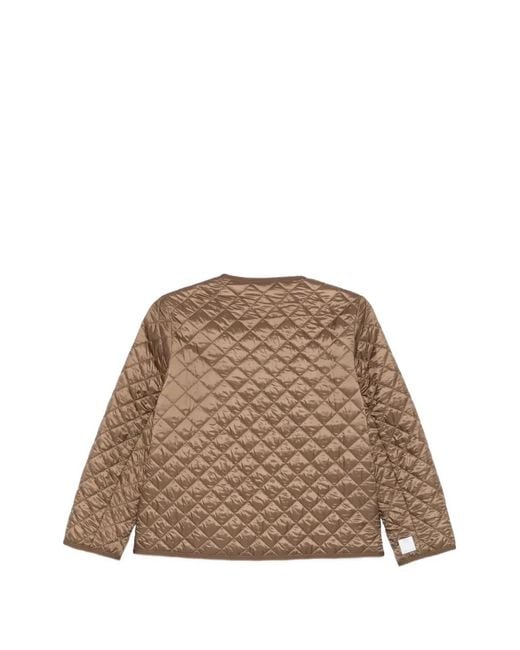 Max Mara Brown Quilted Button Coat