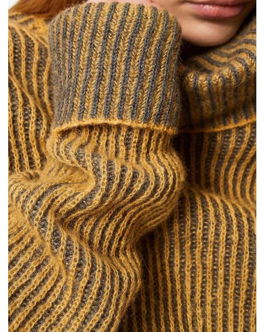Twinset Natural Gerippter Rollkragenpullover