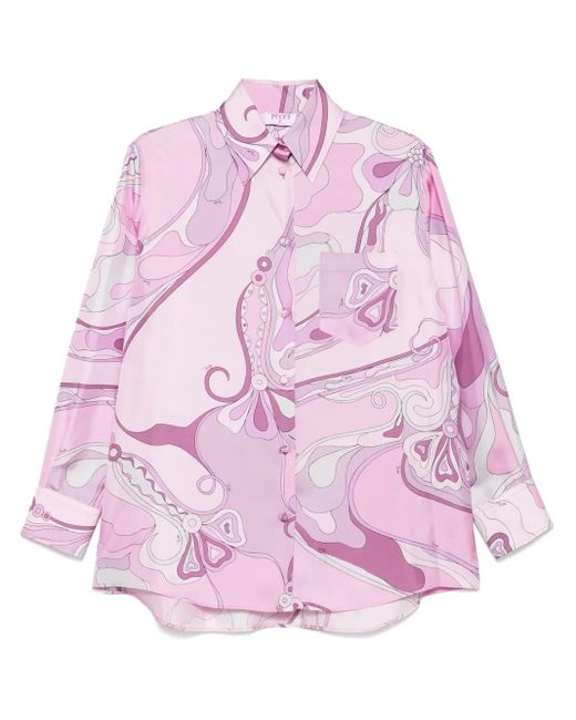 Emilio Pucci Blouse Met Orchidee-Print in het Pink