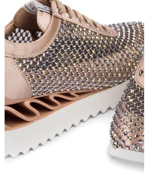 Le Silla Brown Gilda 60mm Crystal-embellished Sneakers